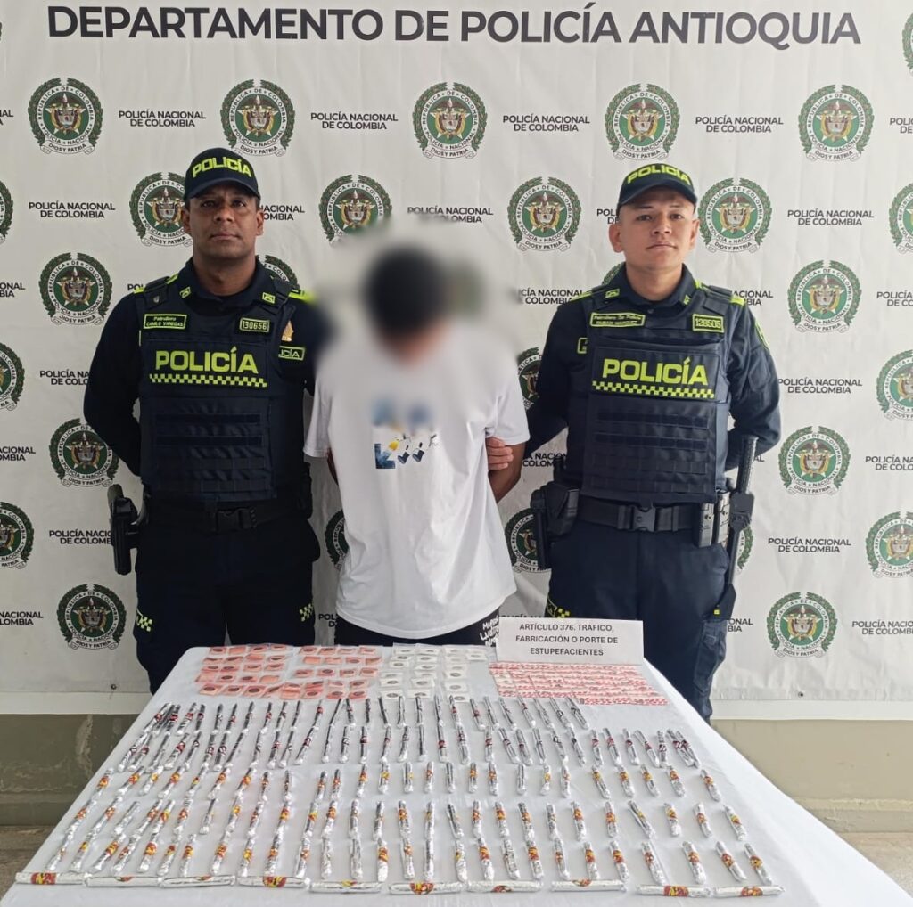 Lo capturaron en Rionegro por tráfico de llevar un cantidad exagerada de estupefacientes