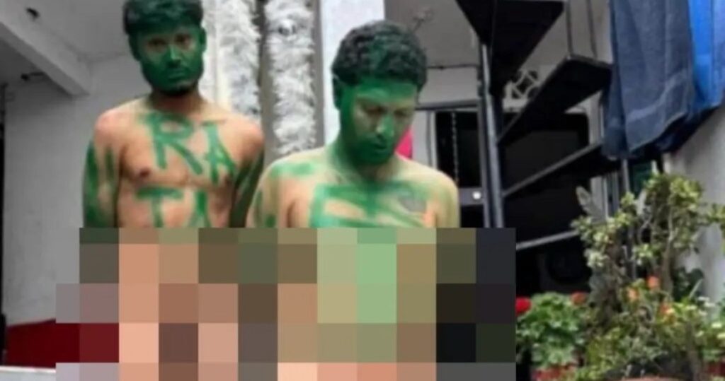 Ladrones en Medellín fueron despojados de sus vestiduras, pintados y obligados a correr desnudos