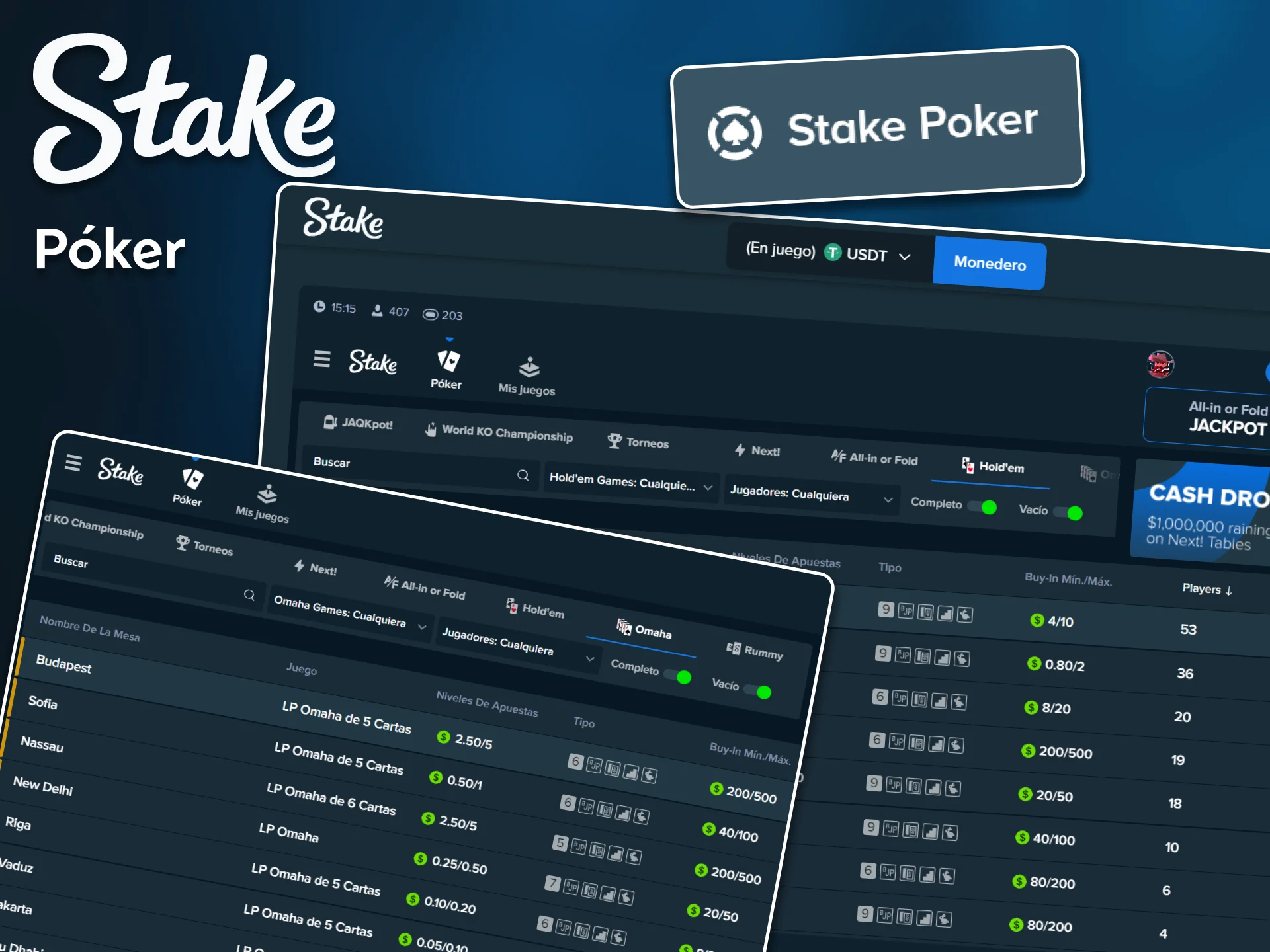 Demuestra tus mejores estrategias de cartas jugando torneos de póquer en Stake.