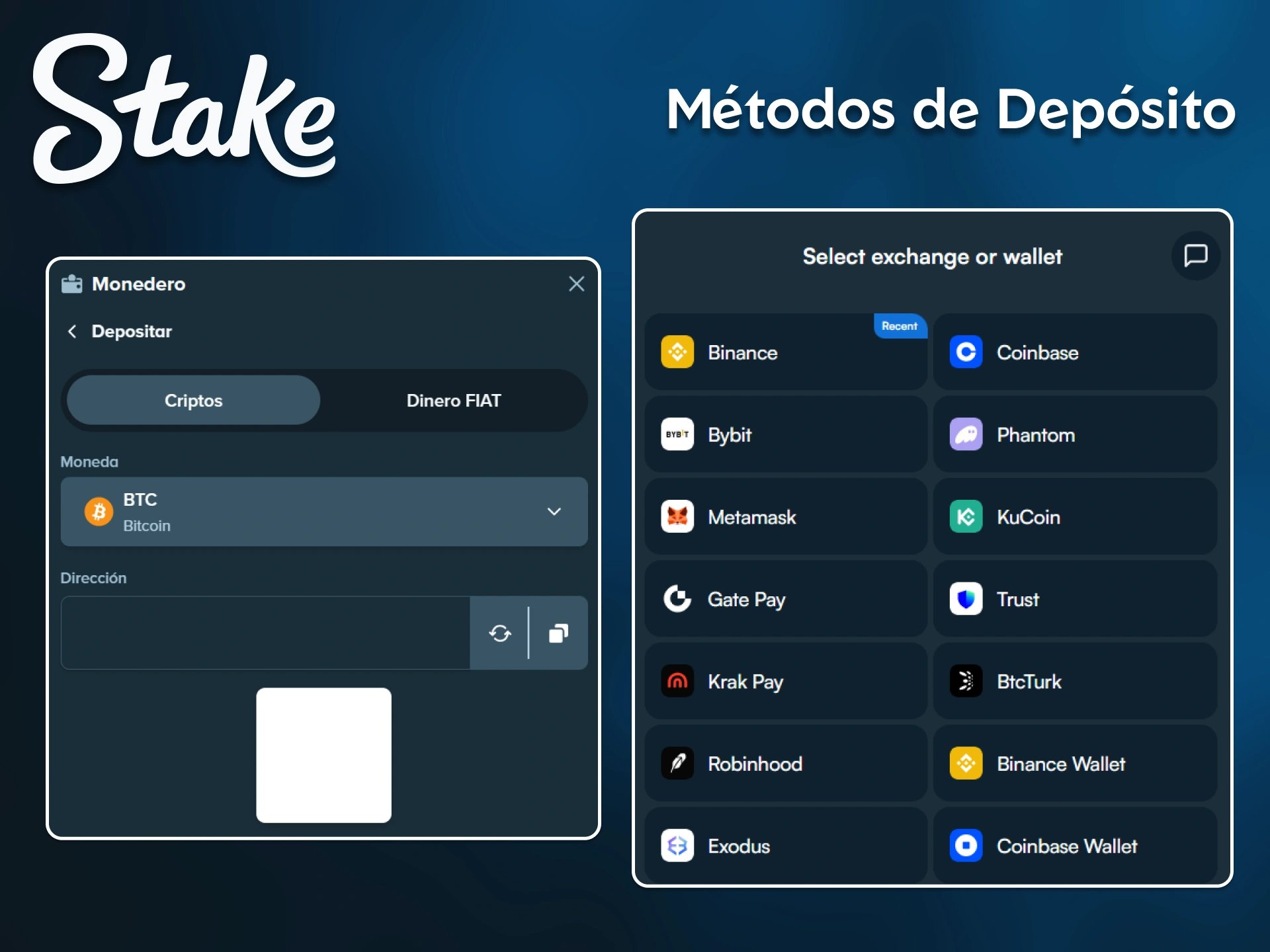 Realiza transacciones seguras utilizando los métodos de depósito más utilizados en Stake Colombia.