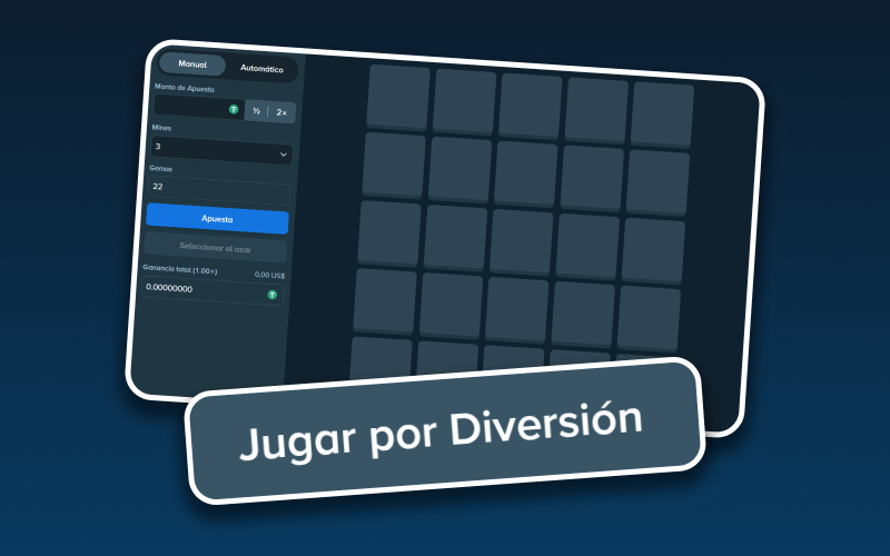 Juega a Mines en modo demo, ofrecido por Stake, por pura diversión y sin riesgos.