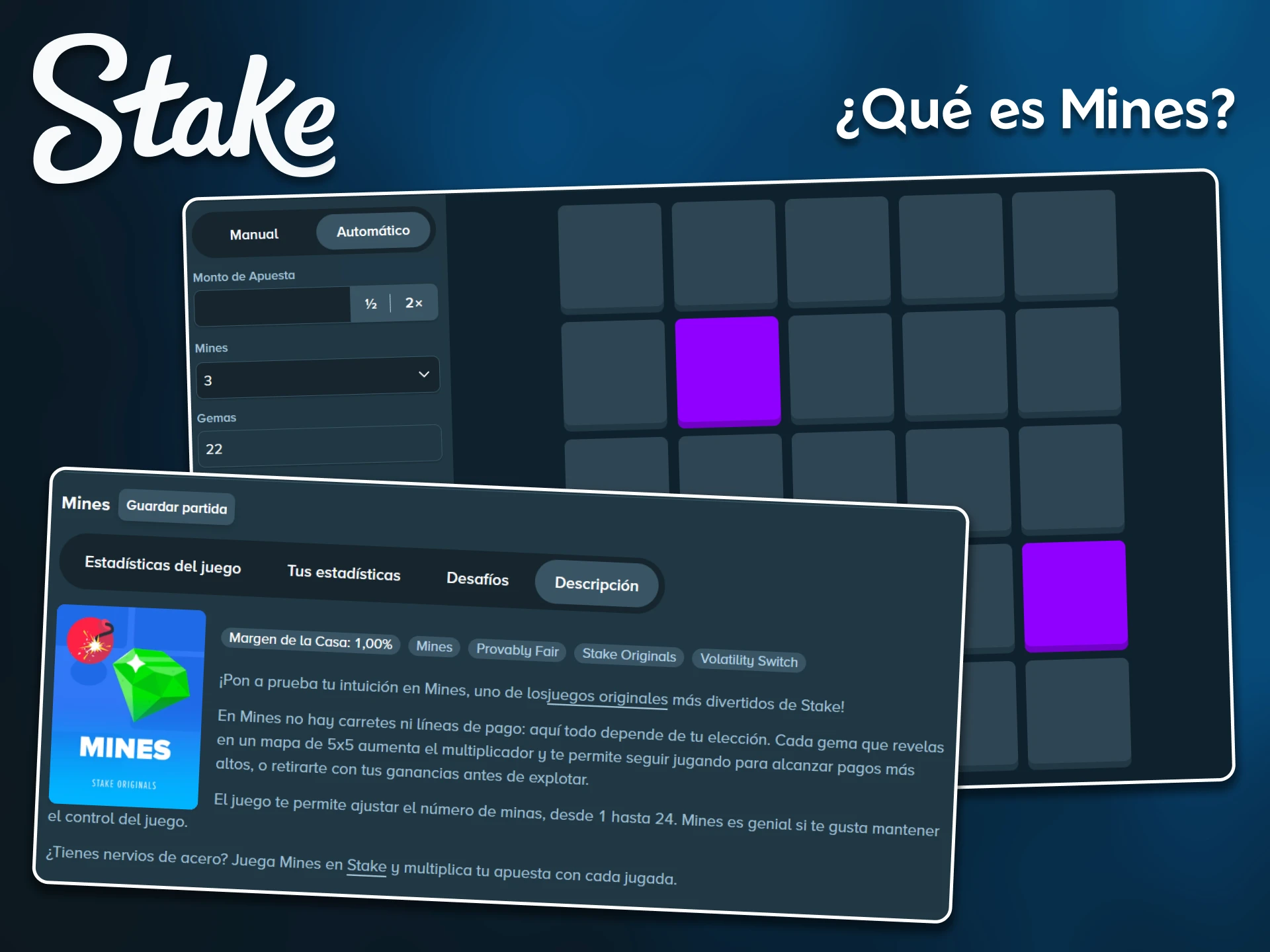 Descubre el emocionante juego Mines en la plataforma Stake.